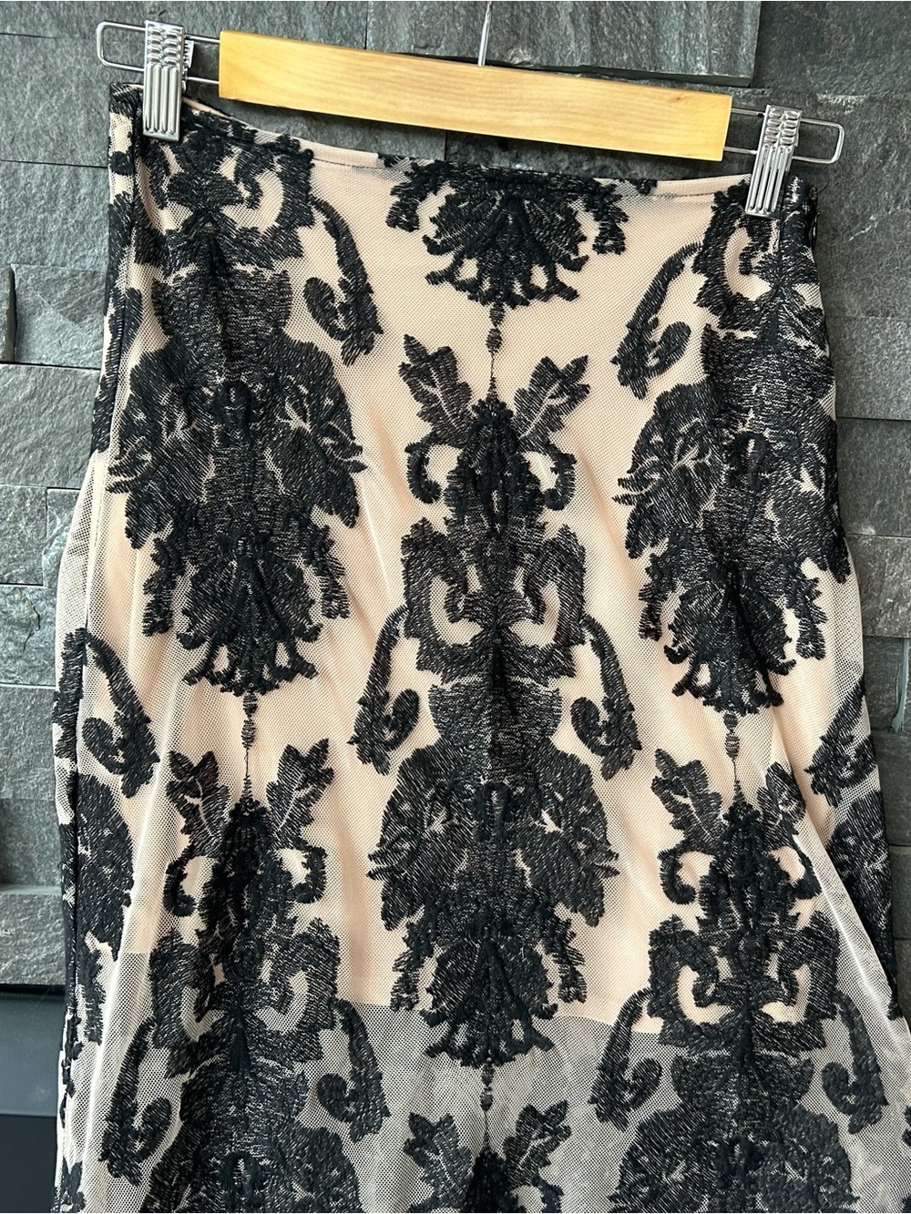 For Love & Lemons “Ethreal” Black Lace Overlay Maxi Skirt - Picture 3 of 6